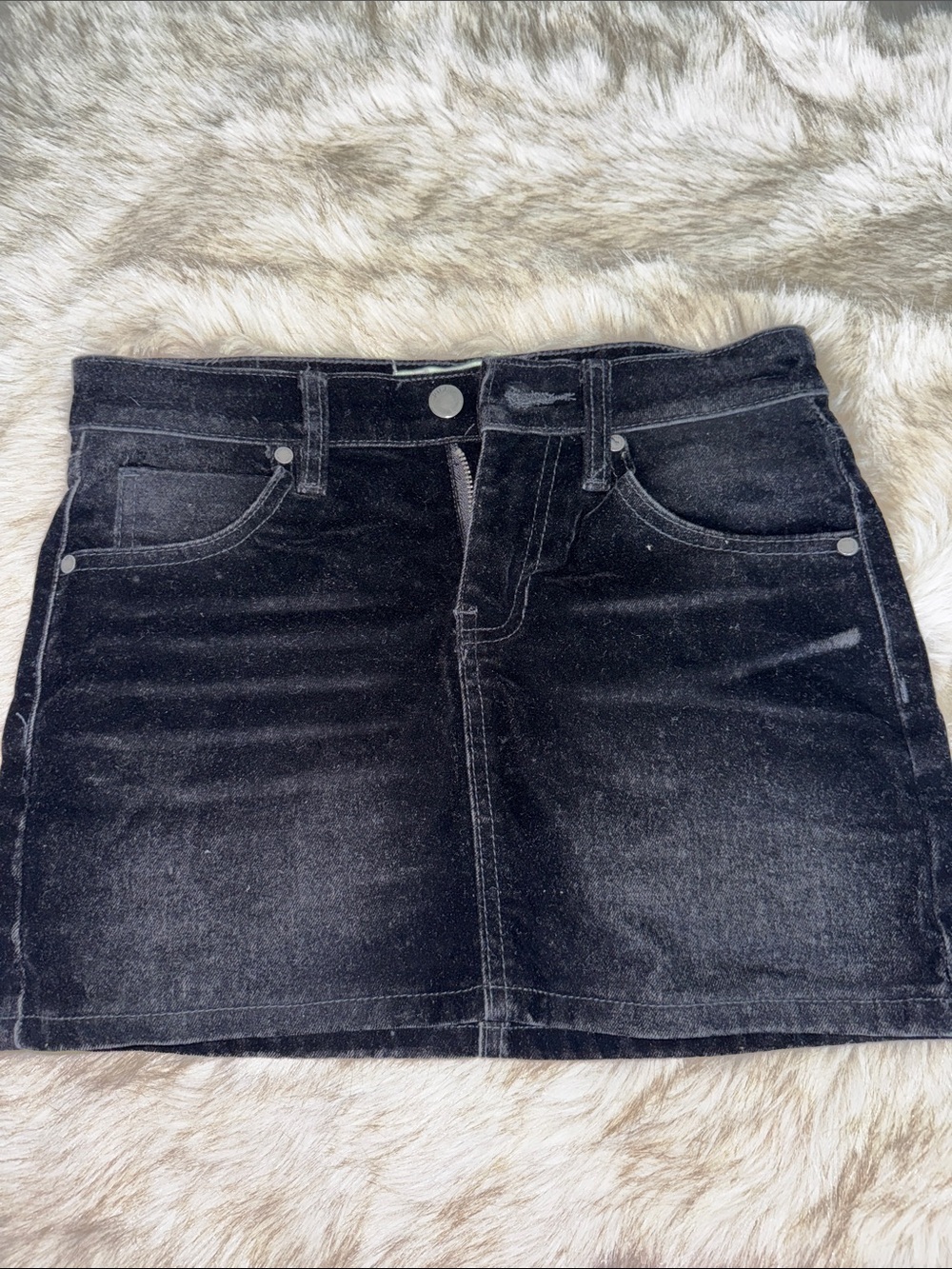Classic Black Velvet Mini Skirt - Women's Effortless Chic